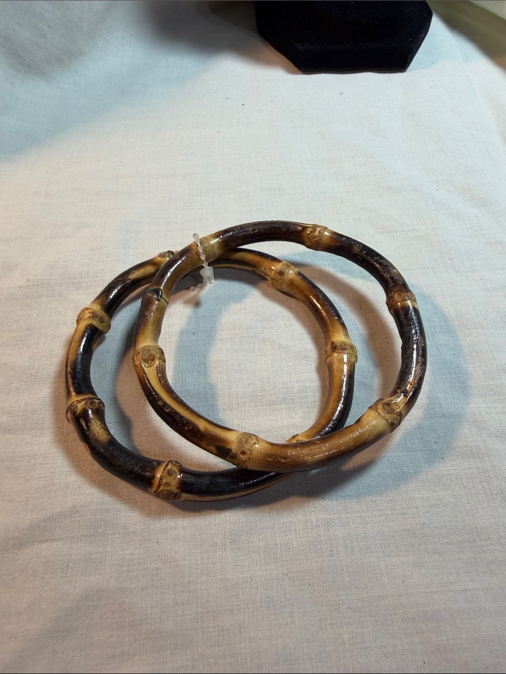 Bamboo-Style Brown Resin Bangle Bracelet Set - Women Accessories
